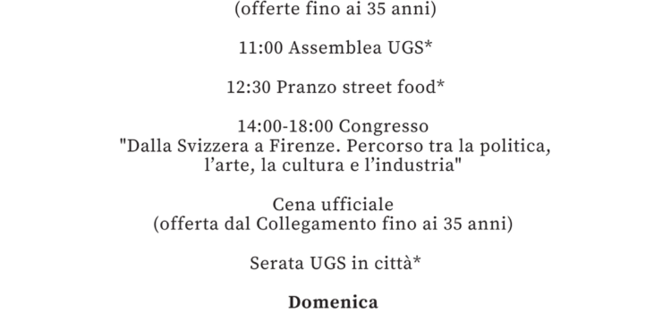 I giovani UGS vi aspettano all’83° Congresso del Collegamento Svizzero a Firenze 14-15 maggio 2022